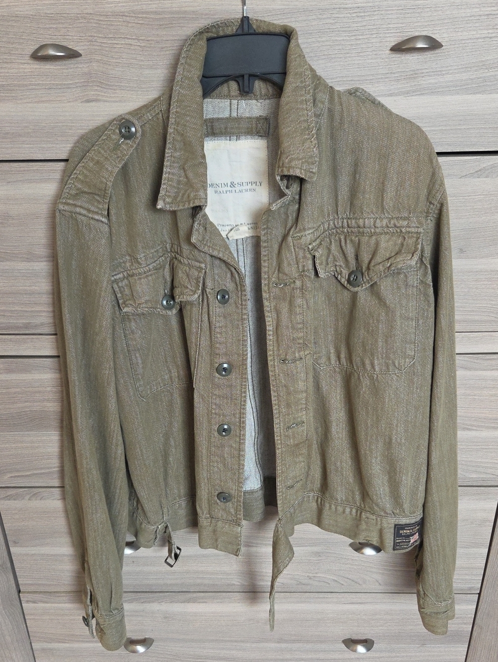 VintageDenim & Supply Ralph Lauren Olive Green Lightweight Military Shirt Jacket